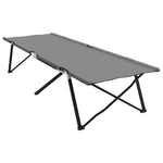 Letto da campeggio pieghevole 2 pcs Grigio 206 x 76 x 74 cm