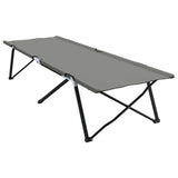 Letto da campeggio pieghevole 2 pcs Grigio 206 x 76 x 74 cm