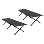 Letto da campeggio pieghevole 2 pcs Nero Tessuto Oxford