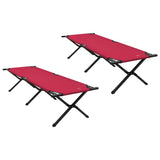 Letto da campeggio pieghevole Rosso Tessuto Oxford