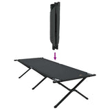 Letto da campeggio pieghevole Nero 210 x 80 x 46 cm