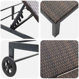 Lettino da Sole polyrattan Marrone