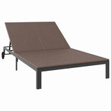 Lettino da Sole polyrattan Marrone