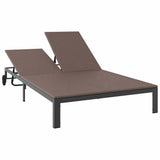 Lettino da Sole polyrattan Marrone