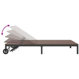 Lettino da Sole polyrattan Marrone