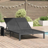 Lettino da Sole Nero 206 x 115 x 75 cm polyrattan