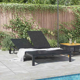 Lettino da Sole Nero 206 x 115 x 75 cm polyrattan