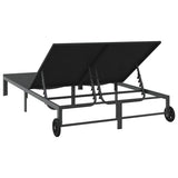 Lettino da Sole Nero 206 x 115 x 75 cm polyrattan