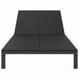 Lettino da Sole Nero 206 x 115 x 75 cm polyrattan
