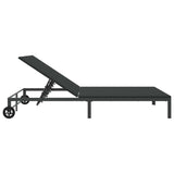 Lettino da Sole Nero 206 x 115 x 75 cm polyrattan