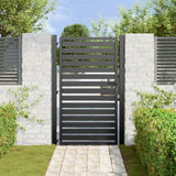 Cancello da Giardino con Serratura Nero 100x150 cm in Alluminio