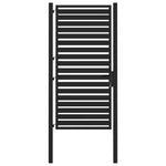 Cancello da Giardino con Serratura Nero 100x180 cm in Alluminio