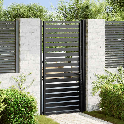 Cancello da Giardino con Serratura Nero 100x180 cm in Alluminio