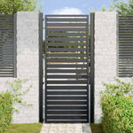Cancello da Giardino con Serratura Nero 100x200 cm in Alluminio