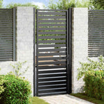 Cancello da Giardino con Serratura Nero 100x200 cm in Alluminio