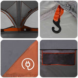 Tenda Familiare con tetto Grigio e arancione 460 x 430 x 214 cm