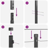 Palo per recinzione interrato 7 pcs Grigio