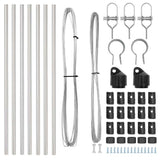 Palo di recinzione incorporato per esterni 7 pz Argento