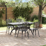 Set da Pranzo per Giardino 5 pcs Nero Alluminio