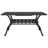 Set da Pranzo per Giardino 5 pcs Nero Alluminio