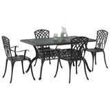 Set da Pranzo per Giardino 5 pcs Nero Alluminio