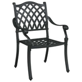 Set da Pranzo per Giardino 5 pcs Nero Alluminio