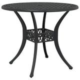 Set da Pranzo per Giardino 5 pcs Nero Alluminio