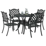 Set da Pranzo per Giardino 5 pcs Nero Alluminio