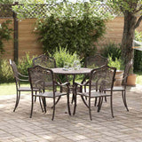 Set da Pranzo per Giardino 7 pcs Bronzo Alluminio