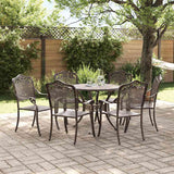 Set da Pranzo per Giardino 7 pcs Bronzo Alluminio