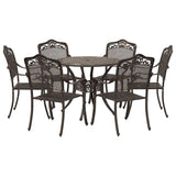 Set da Pranzo per Giardino 7 pcs Bronzo Alluminio