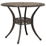 Set da Pranzo per Giardino 7 pcs Bronzo Alluminio