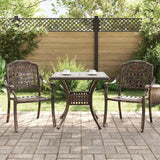 Set di Tavolo da Giardino 3 pcs Bronzo Alluminio pressofuso