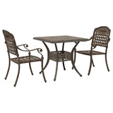 Set di Tavolo da Giardino 3 pcs Bronzo Alluminio pressofuso