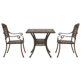 Set di Tavolo da Giardino 3 pcs Bronzo Alluminio pressofuso