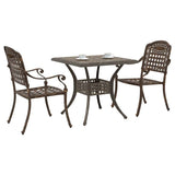 Set di Tavolo da Giardino 3 pcs Bronzo Alluminio pressofuso