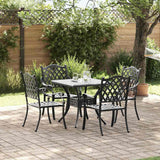 Set di Tavolo da Giardino 5 pcs Nero Alluminio pressofuso