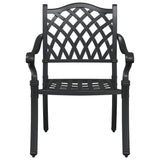 Set di Tavolo da Giardino 5 pcs Nero Alluminio pressofuso