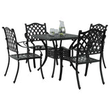 Set di Tavolo da Giardino 5 pcs Nero Alluminio pressofuso