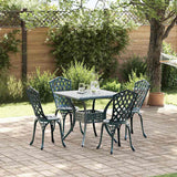 Set di Tavolo da Giardino 5 pcs Verde Alluminio pressofuso