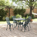 Set di Tavolo da Giardino 5 pcs Verde Alluminio pressofuso