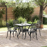Set di Tavolo da Giardino 5 pcs Nero Alluminio pressofuso