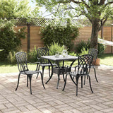 Set di Tavolo da Giardino 5 pcs Nero Alluminio pressofuso