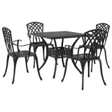 Set di Tavolo da Giardino 5 pcs Nero Alluminio pressofuso