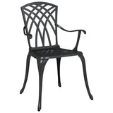 Set di Tavolo da Giardino 5 pcs Nero Alluminio pressofuso