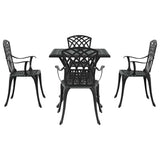 Set di Tavolo da Giardino 5 pcs Nero Alluminio pressofuso