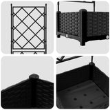 Vaso da Giardino con Trellis Nero 40 x 40 x 125.5 cm PP