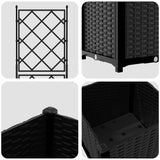 Vaso da Giardino con Trellis Nero 40 x 40 x 143 cm PP