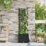 Vaso da Giardino con Trellis Nero 40 x 40 x 143 cm PP
