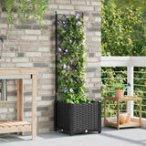 Vaso da Giardino con Trellis Nero 40 x 40 x 143 cm PP